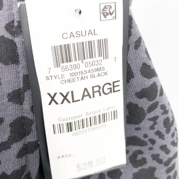 IDEOLOGY Women's Fleece Cheetah-Print Jogger Pants XXL Black Drawstring NWT - Picture 11 of 12